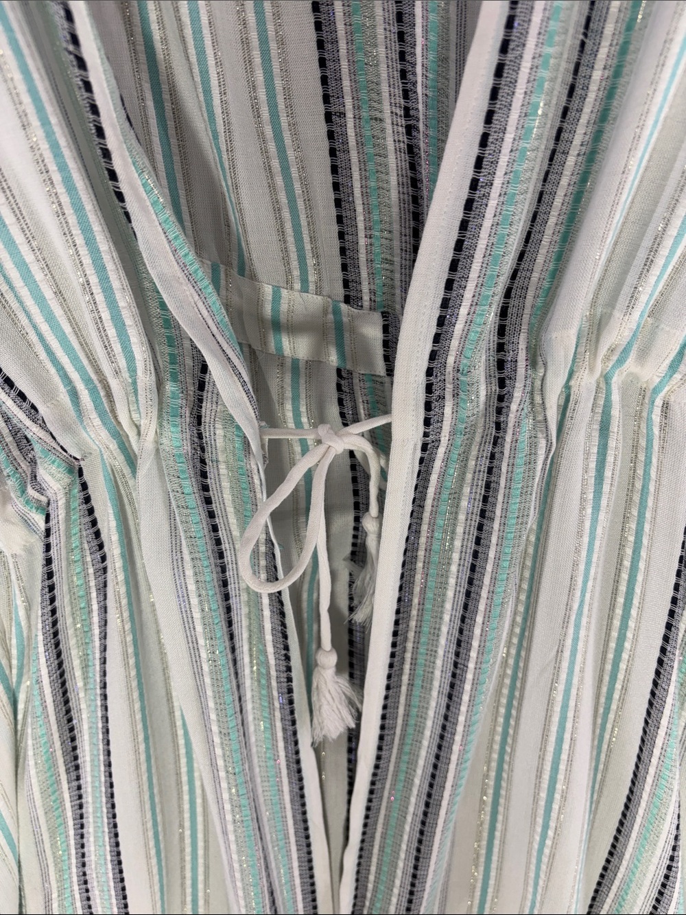 Raviya Striped Tie Waist Tassel Trim Swim Cover-Up Dress Size S/M--NWT - Picture 5 of 8
